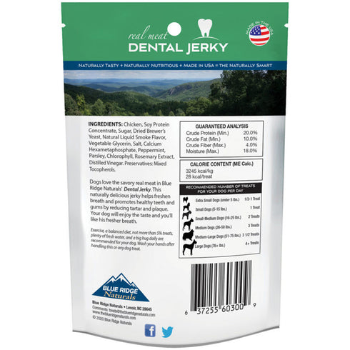 Blue Ridge Naturals Dental Jerky Treats for Dogs 6oz - Poudre Pet and Feed Supply